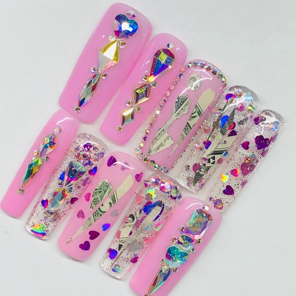 RICHES 💰LONG SQUARE PRESS ON NAILS - Picture 11 of 13